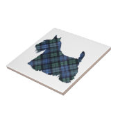 Carreau Silhouette de Terrier Écossais Tartan (Côté)
