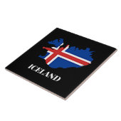 Carreau Silhouette d'Islande, drapeau, (Côté)