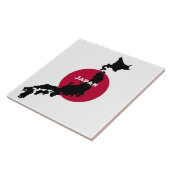 Carreau Silhouette et drapeau du Japon (Côté)