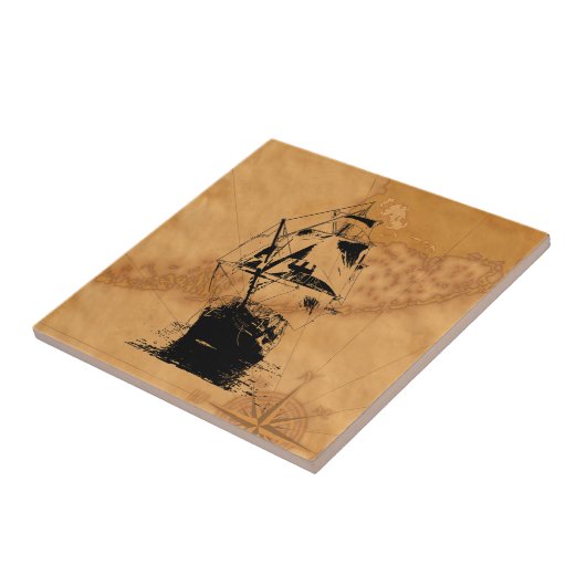 Carreau Silhouette noire de bateau (Côté)