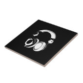 Carreau Silhouette pour casque noir et blanc (Côté)