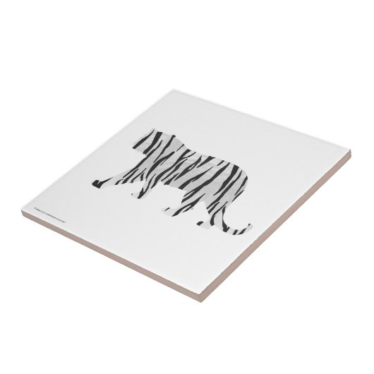 Carreau Silhouette Tiger noir et blanc (Côté)