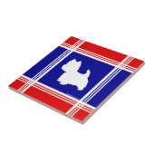 Carreau Silhouette Westie Rouge, Blanc, Bleu (Côté)