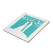 Carreau Silhouettes Aqua & White Bride et Mariage de chamb (Côté)