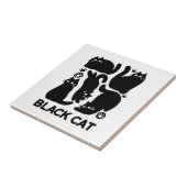 Carreau Silhouettes de chat noir - Design Feline mignon (Côté)