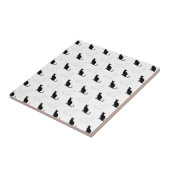 Carreau Silhouettes de chats noirs et blancs (Côté)