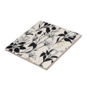 Carreau Silhouettes florales élégantes Blanc et Noir (Côté)