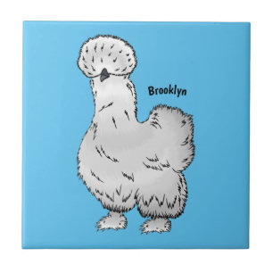 Carreau Silkie chicken cartoon illustration 