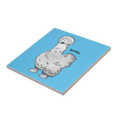 Carreau Silkie chicken cartoon illustration  (Côté)