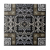 Carreau Silver and Gold Baroque Greek Ornamental Pattern (Devant)