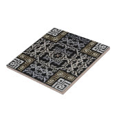 Carreau Silver and Gold Baroque Greek Ornamental Pattern (Côté)