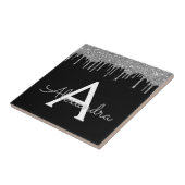 Carreau Silver Black Parties scintillant de luxe Glam Nom  (Côté)