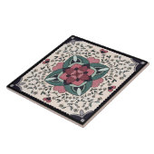 Carreau Silver Floral Bloom Retro Mandala Carrelage en cér (Côté)