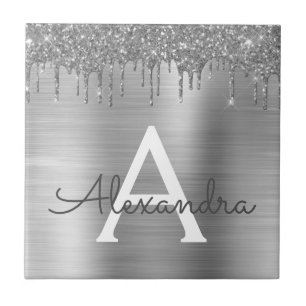 Carreau Silver Glitter Brushed metal Monogram