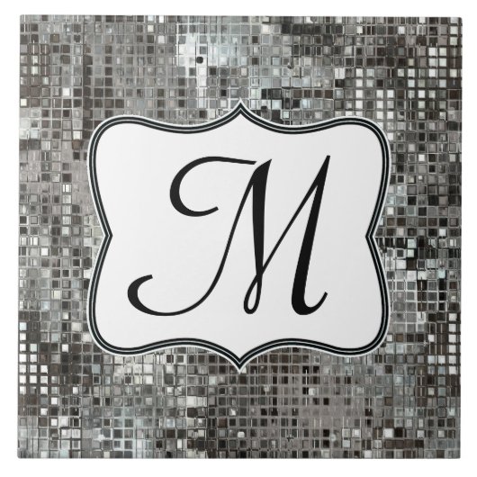 Carreau Silver Sequin Éblouir Glitz Monogramme (Devant)