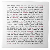 Carreau Simchat Torah - Hebrew Parshiot Cycle juif (Devant)