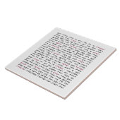 Carreau Simchat Torah - Hebrew Parshiot Cycle juif (Côté)