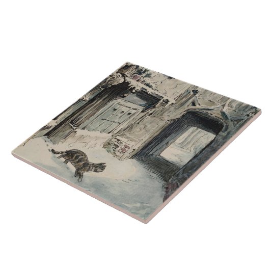 Carreau Simpkin le chat sort (par Beatrix Potter) (Côté)