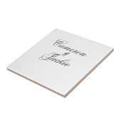Carreau Simple couple de mariage nom calligr stylisé (Côté)