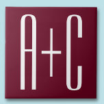 Carreau Simple Couples | White & Burgundy<br><div class="desc">Classy,  bold et moderne.</div>