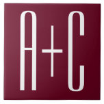 Carreau Simple Couples | White & Burgundy<br><div class="desc">Classy, bold et moderne.</div>