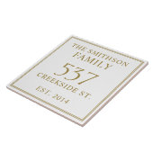 Carreau Simple Date blanche établie Adresse Maison Plaque (Côté)