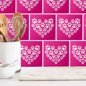 Carreau Simple Empreinte de patte de coeur mou