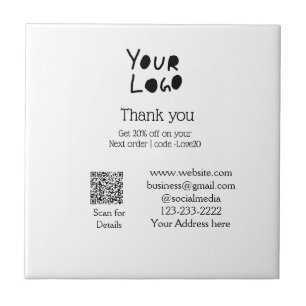 Carreau simple et minimal ajoutez votre logo/votre design 