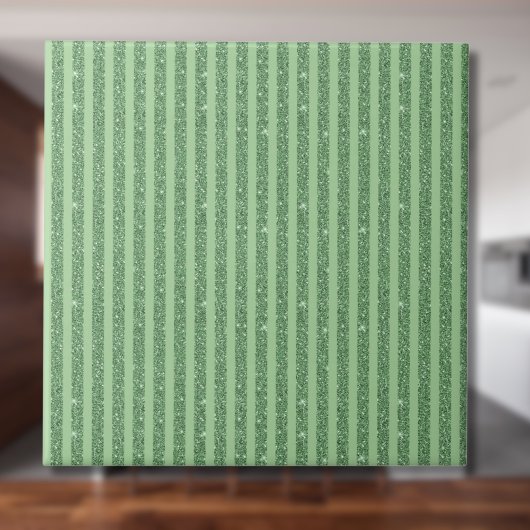 Carreau Simple Forest Green Glitter Style Vertical Stripes