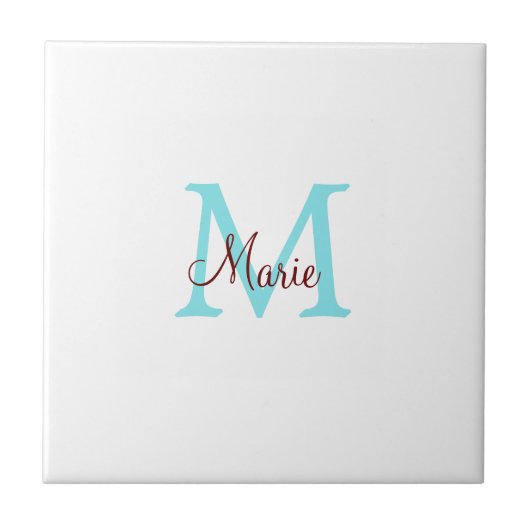 Carreau simple minimal ajouter nom monogramme rose rouge j (Devant)