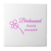 Carreau Simple minimum rose bridesmaid ajouter le nom de l (Devant)