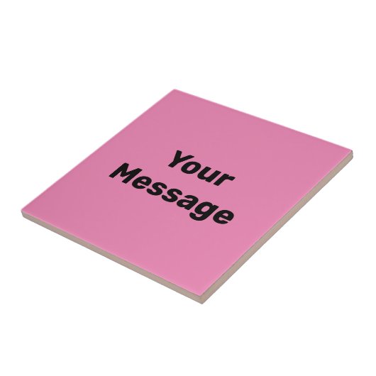 Carreau Simple Modèle de texte rose et noir Votre message (Côté)