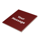 Carreau Simple Modèle de texte rouge foncé et blanc Votre (Côté)