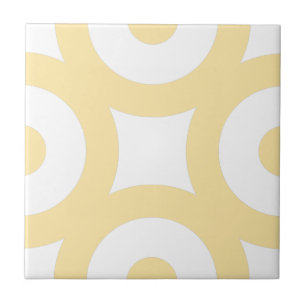 Carreau Simple moderne élégant Cercles Jaunes Clair Blanc