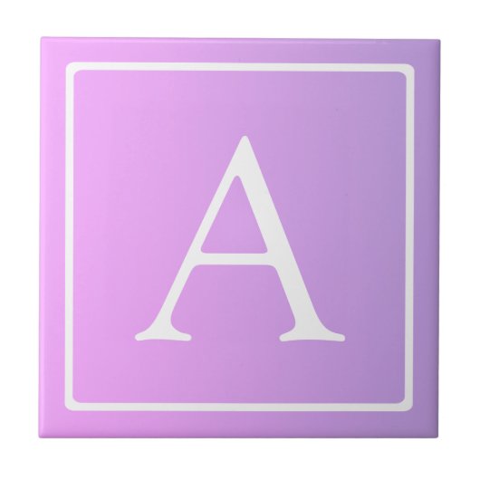 Carreau Simple Monogramme | Dégradé subtil rose/violet (Devant)