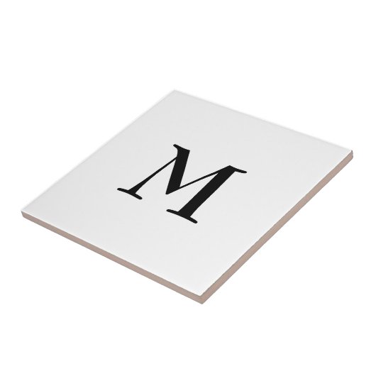 Carreau Simple monogramme noir sur blanc (Côté)