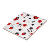 Carreau Simple Motif Ladybug rouge, noir et blanc (Côté)