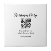Carreau Simple noël fête site code barre QR ajouter nom (Devant)