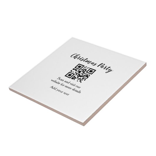 Carreau Simple noël fête site code barre QR ajouter nom (Côté)