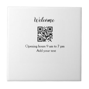 Carreau Simple ouverture de bienvenue code-barres QR ajout