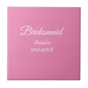 Carreau Simple texte minimal rose demoiselle d'honneur ajo