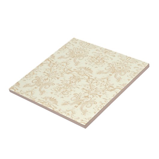 Carreau Simple Warm Soft Beige Damask (Côté)