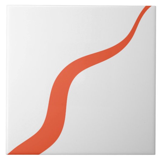 Carreau Simple Waves 3 - Orange et blanc (Devant)