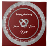 Carreau Simple Wedding Rings Customize Silver Anniversary (Devant)