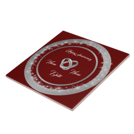 Carreau Simple Wedding Rings Customize Silver Anniversary (Côté)