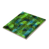 Carreau Simples hiver Noël vert vert cônes de pin bleu tr (Côté)