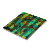 Carreau Simples hiver Noël vert vert cônes de pin bleu tr (Côté)