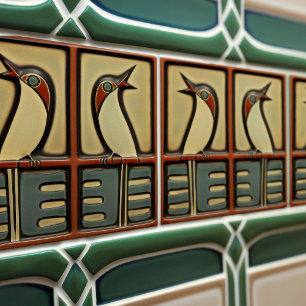 Carreau Sing Birds Symétrique Art Déco Nouveau Décor Mur