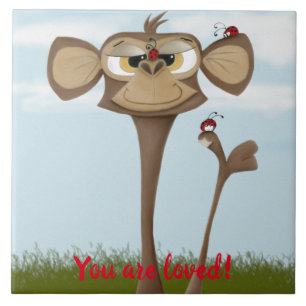 Carreau Singe idiot et coccinelles