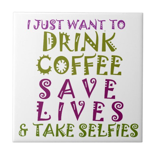 Carreau Sip, Snap Répéter Chasing caféine Selfies concepti (Devant)